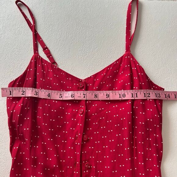 Ines de la Fressange x UNIQLO Red Polka Dot Button Front Midi Dress Women’s Smal - Picture 5 of 7